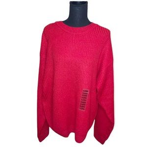 Red knit heavy sweater